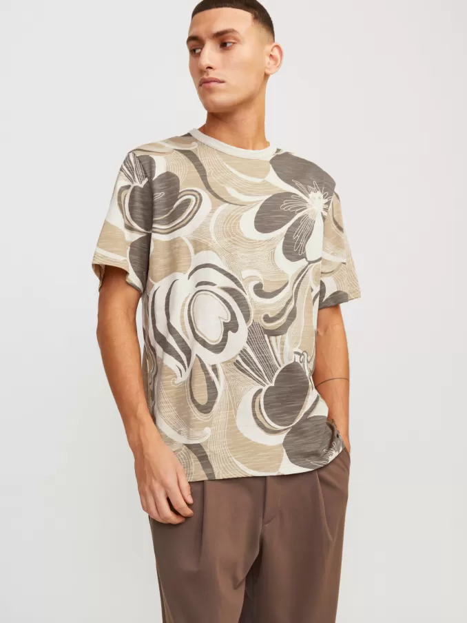 All Over Print Round neck T-shirt-Jack & Jones Clearance