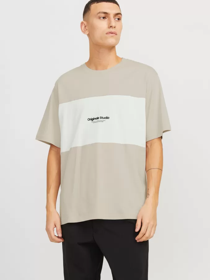 Colour block Crew neck T-shirt-Jack & Jones New