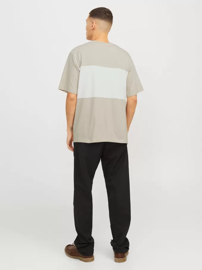 Colour block Crew neck T-shirt-Jack & Jones New