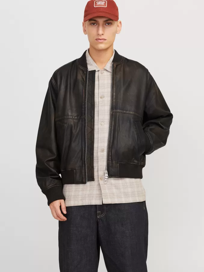 Leather jacket-Jack & Jones Outlet