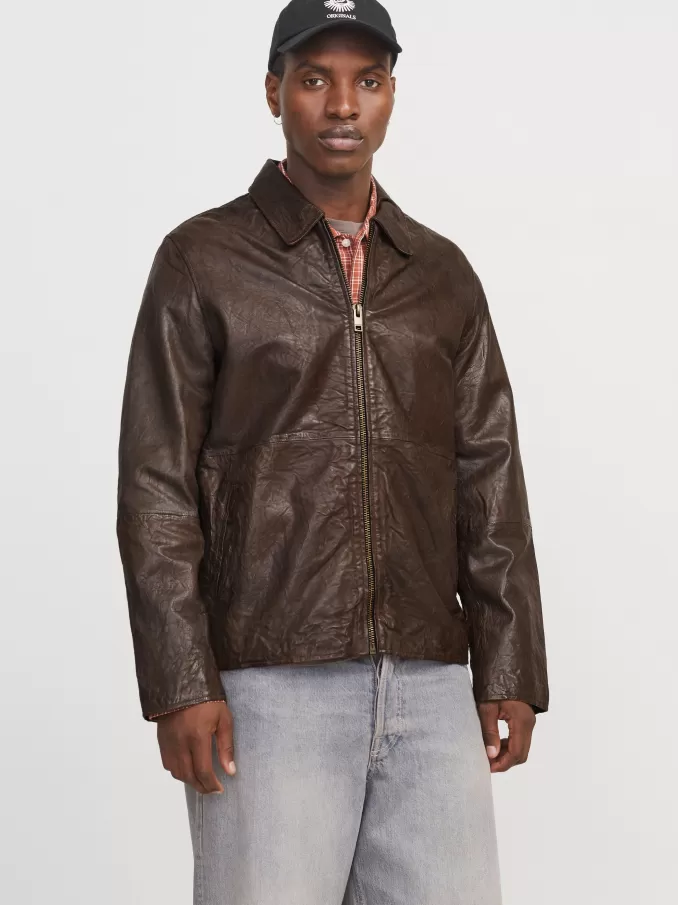 Leather jacket-Jack & Jones Flash Sale