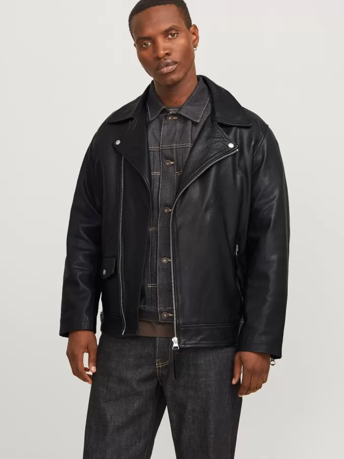 Leather jacket-Jack & Jones New