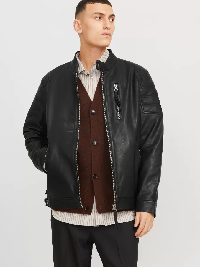 Leather jacket-Jack & Jones Clearance