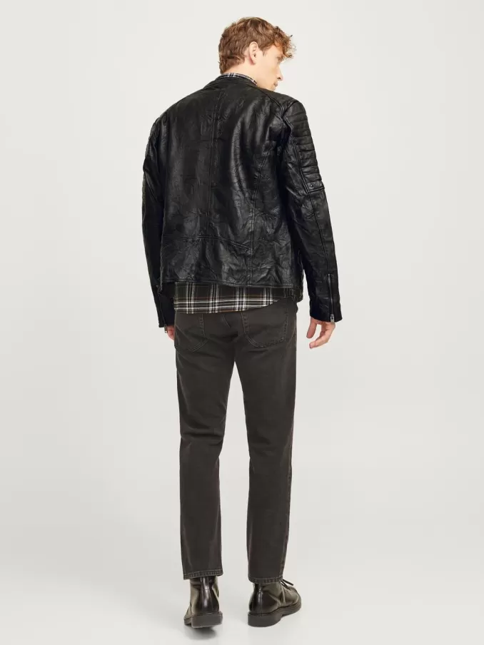 Leather jacket-Jack & Jones Cheap