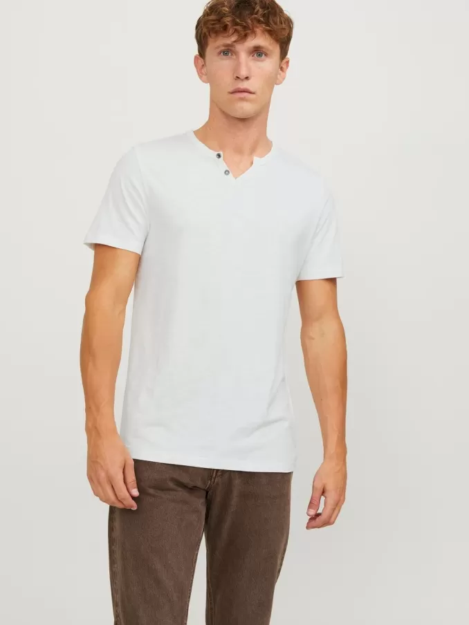 Melange Split Neck T-shirt-Jack & Jones Clearance