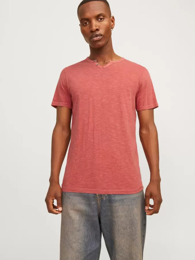 Melange Split Neck T-shirt-Jack & Jones Sale