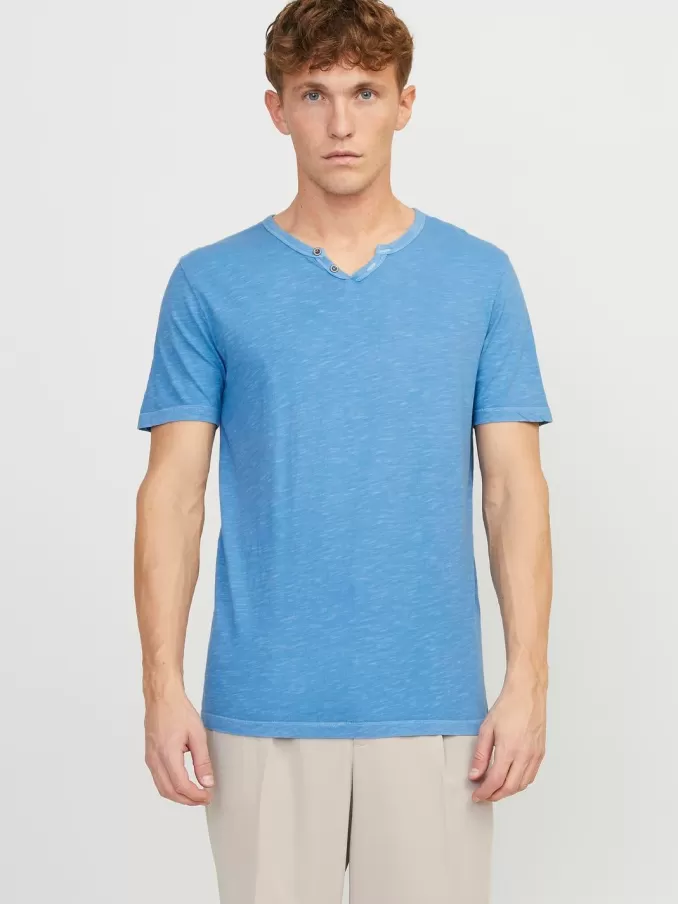 Melange Split Neck T-shirt-Jack & Jones Sale