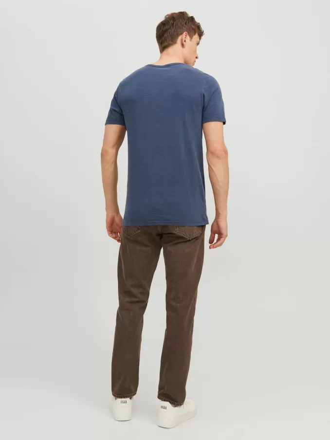 Melange Split Neck T-shirt-Jack & Jones Clearance