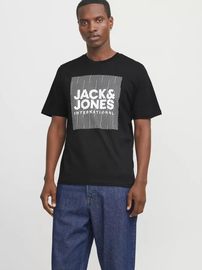 3-pack Printed Round Neck T-shirt-Jack & Jones Cheap