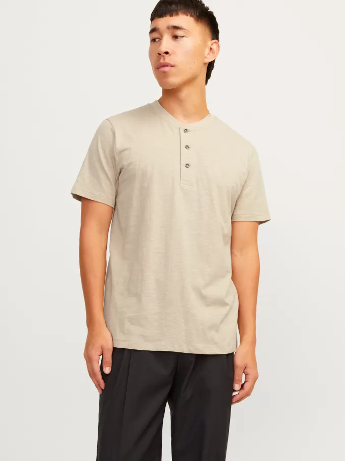 Plain China Collar T-shirt-Jack & Jones Clearance