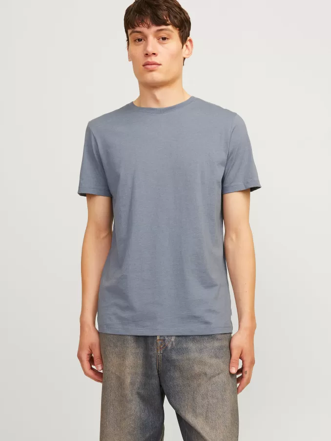 Plain Round Neck T-shirt-Jack & Jones New