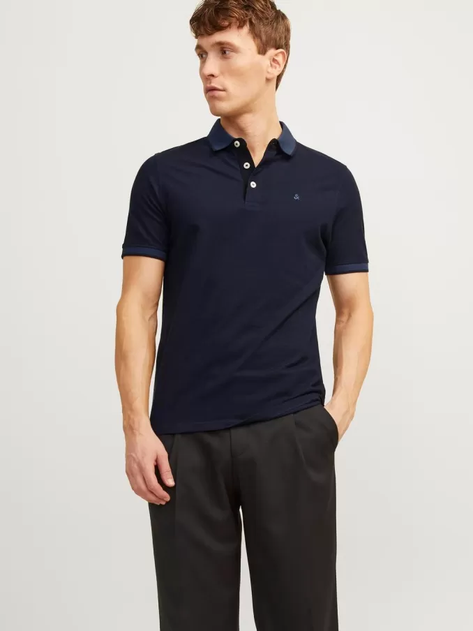 Plain Shirt collar Polo-Jack & Jones Discount