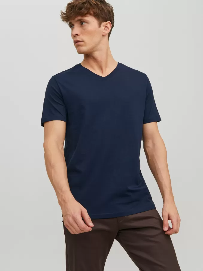 Plain V-Neck T-shirt-Jack & Jones Clearance