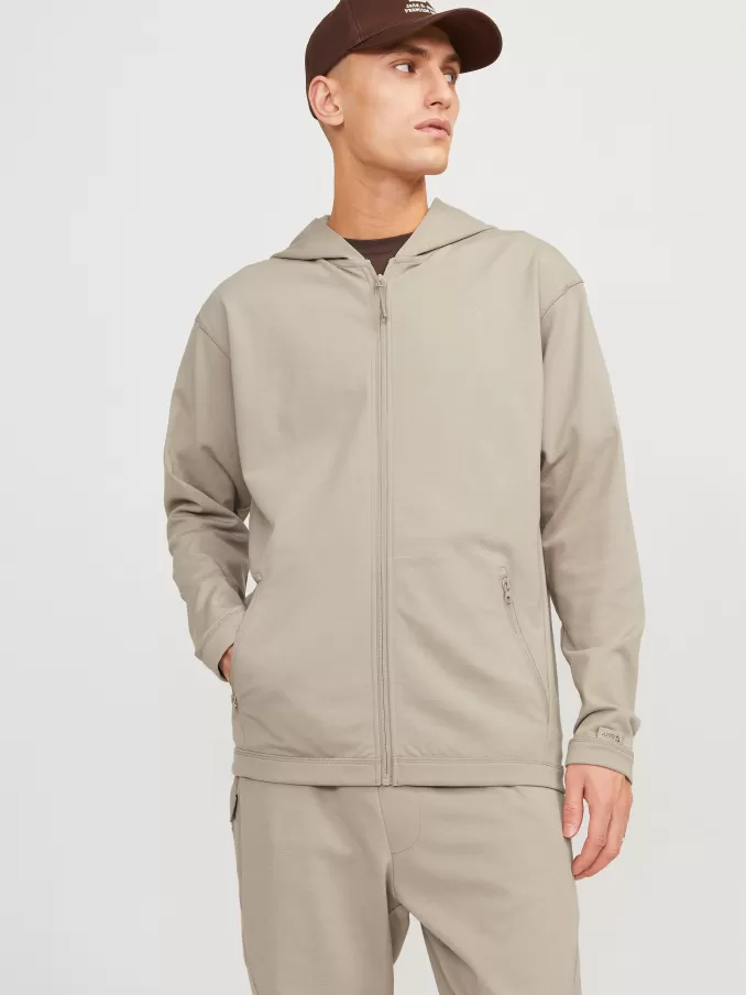 Plain Zip Hoodie-Jack & Jones New