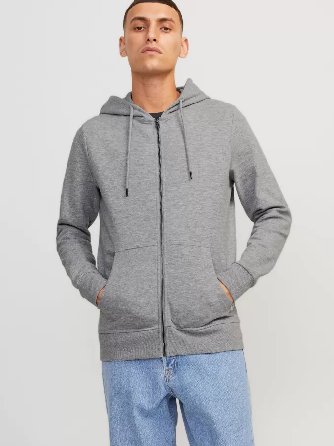 Plain Zip Hoodie-Jack & Jones Best Sale