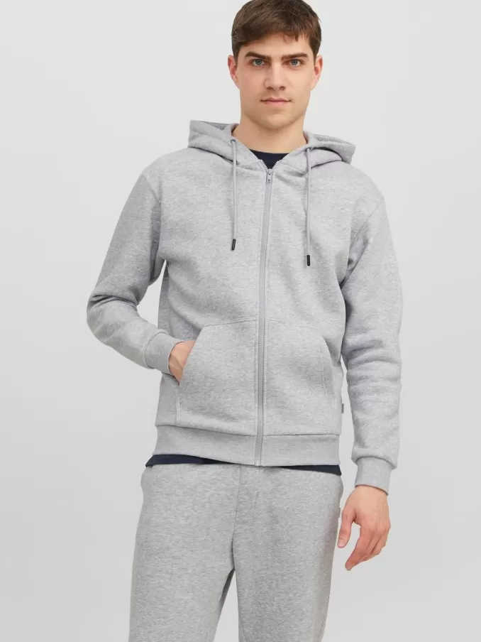 Plain Zip Hoodie-Jack & Jones Cheap