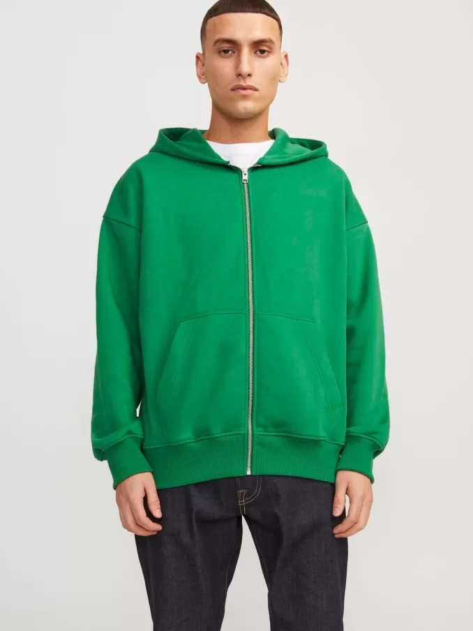 Plain Zip Hoodie-Jack & Jones Cheap