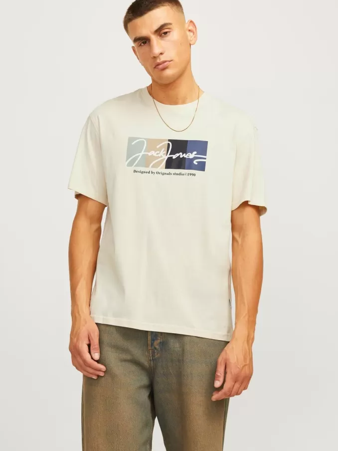 Printed Crew neck T-shirt-Jack & Jones Online