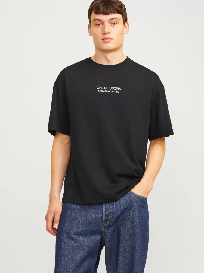 Printed Crew neck T-shirt-Jack & Jones Flash Sale