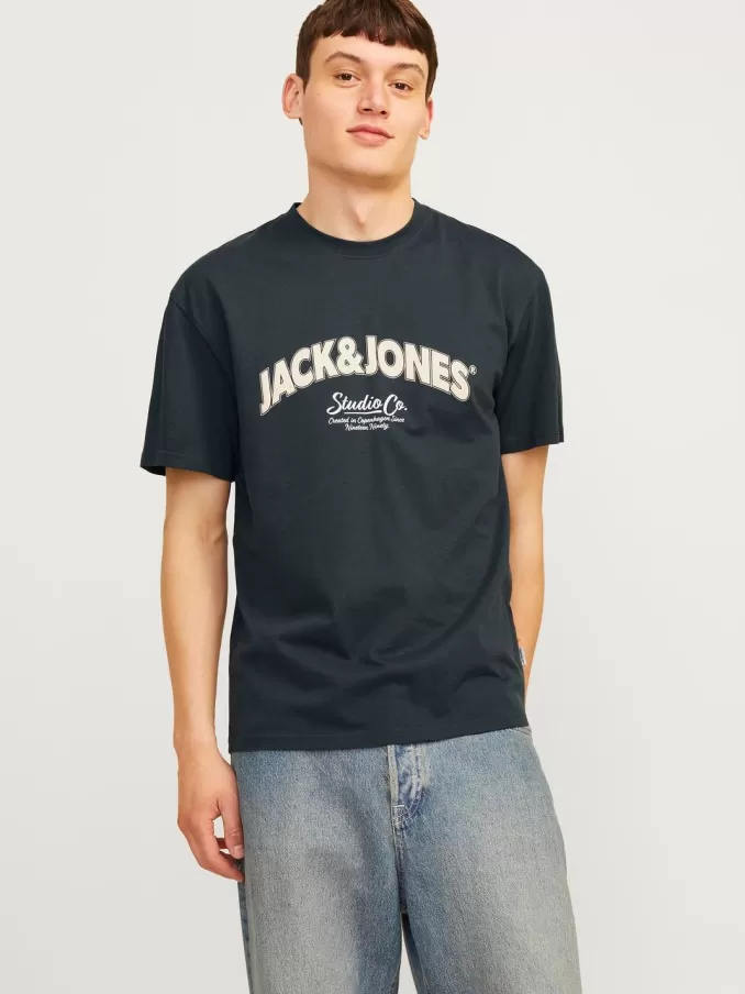 Printed Crew neck T-shirt-Jack & Jones Flash Sale