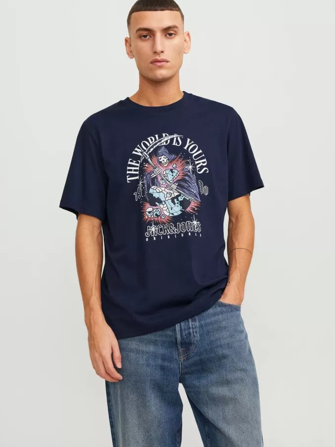 Printed Crew neck T-shirt-Jack & Jones Hot