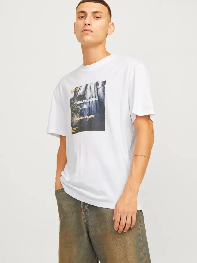 Printed Round Neck T-shirt-Jack & Jones Online