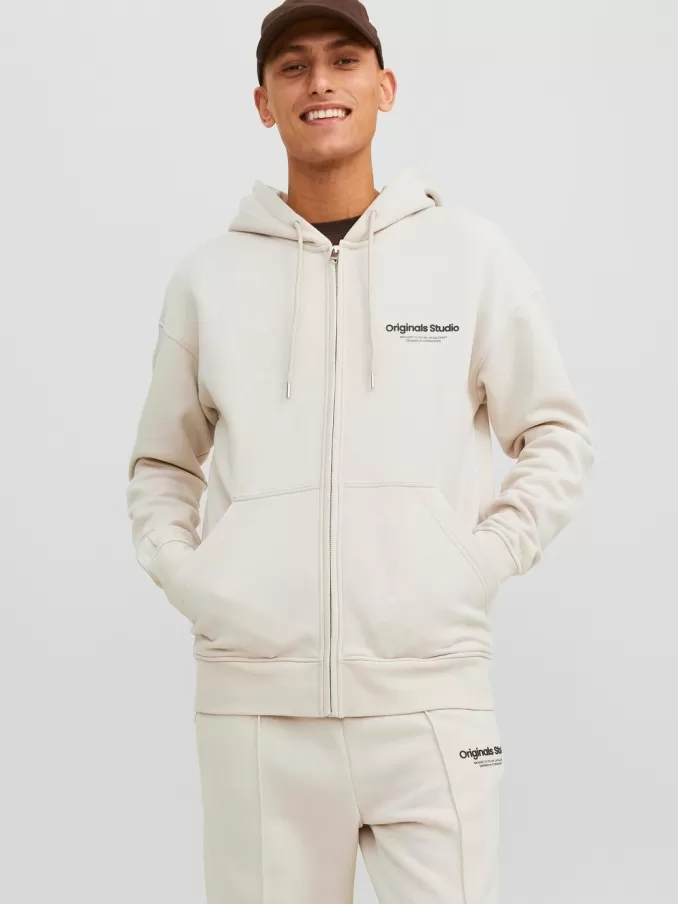 Printed Zip Hoodie-Jack & Jones Best Sale