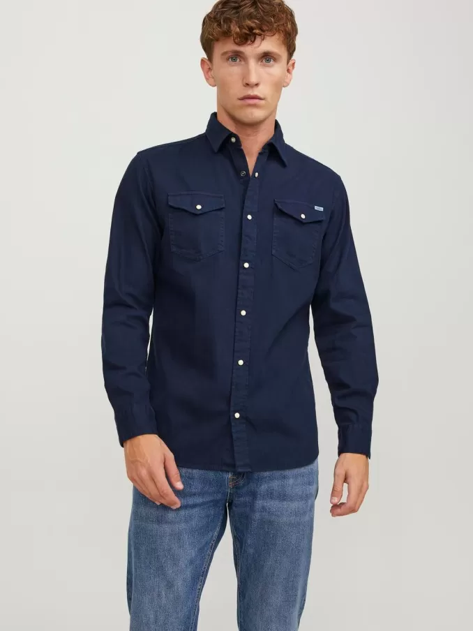 Slim Fit Denim Shirt-Jack & Jones Shop