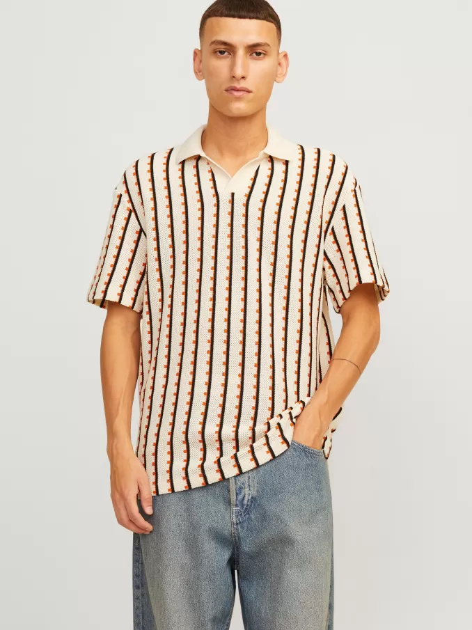 Striped Resort Collar Polo-Jack & Jones Best Sale