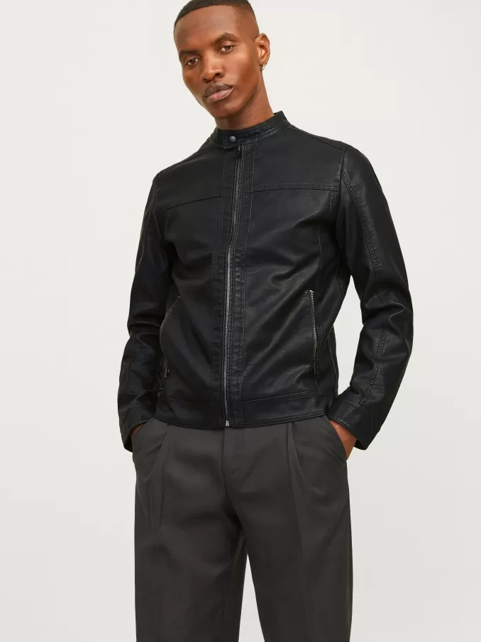 Synthetic leather jacket-Jack & Jones Best Sale